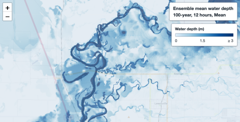 Ensemble mean water depth map
